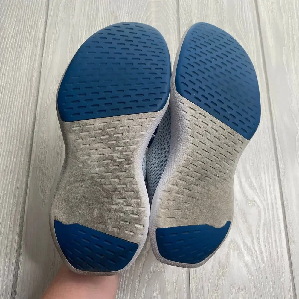 Allbirds Women's White & Blue Tree Dasher Lace Up Sneakers Size 8